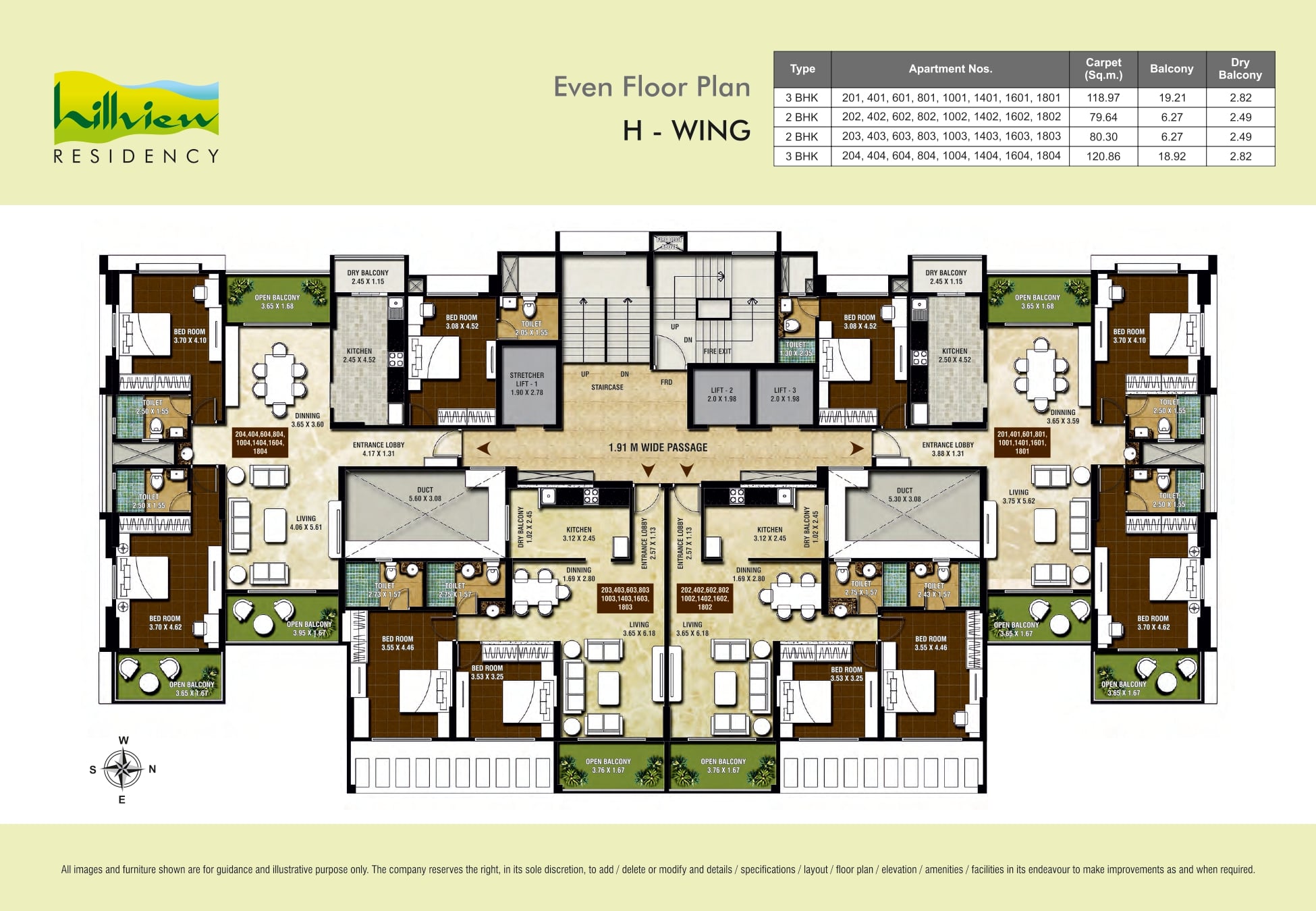 Building H Even Floor Plan